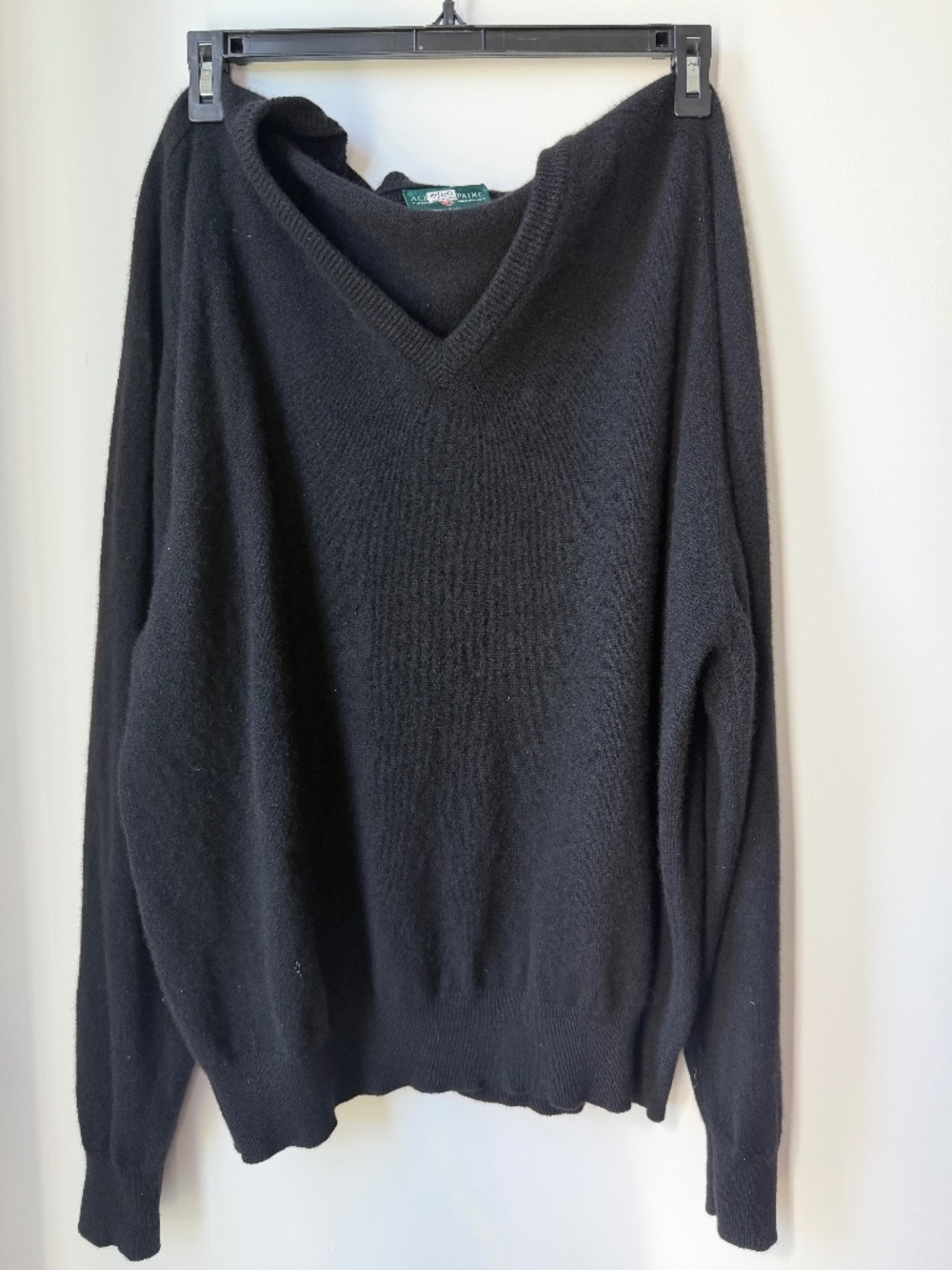Alan Paine Black Cashmere Sweater | Size UK 48 (Men's 2XL / 3XL) |
